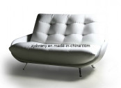 Italian Style White Leather Sofa (D-50A & B)
