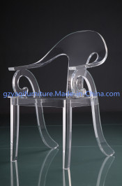 Kc007-3 Acrylic Armrest Dining Chair