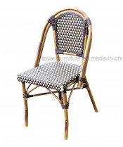 Leisure Bamboo Rattan Bistro Chair Stackable Armrest Bar Furniture (S258)