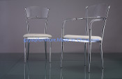 Leisure Restaurant Acrylic Dining Chair with Armrest