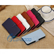 Lichi Texture Horizontal Flip Button Leather Case with Credit Card Slots & Holder for iPhone 5c