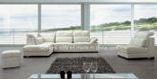 Living Room Furniture White Leather Couch Sofa Set (SO41)