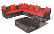 Living Room Sofa Set with PE Rattan and Aluminum Sofa (S0080-2)