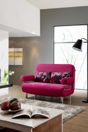 Lovely Fabric Folded Sofa Bed with Round Armrest