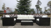 Luxury Round Garden Outdoor Patio Wicker Rattan Sofa (PAS-029B)