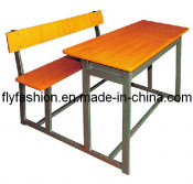 MDF and Metal Frame Double School Desk and Chairs for School Furniture