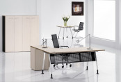 Melamine Office Table with Side Cabinet (OWEN-VE02)