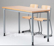 Metal Legs Classroom Furniture Double Student Desk and Chair