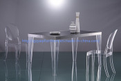 Modern Acrylic Dining Table and Chair Furniture Set for Sale