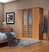 Modern Bamboo Wardrobe with Sliding Door for Bedroom