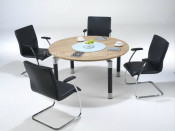 Modern Circular Meeting Room Table with Classic Solo Legs (HF-RE09)