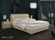 Modern Designed Leaher Bedroom Furniture Square Bed (J330)