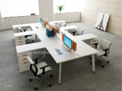 Modern Elegant Style White Wooden Workstation Partition Office Screen (HF-YZJK010)