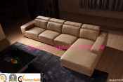 Modern European Wooden Leather Sofa Furniture Sofa Set (N829)