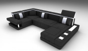 Modern Furniture Black High Quality Soft Leather Sofa (SF189)