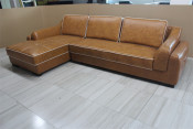 Modern Home Furniture Brown Chaise Leather Sofa (C305)