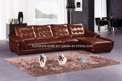 Modern Home Furniture Low Back Leather Corner Sofa (B56)