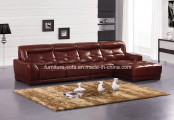 Modern House Chinese Brown Leather Corner Sofa (B73)