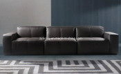 Modern Leather 3 Seats Sofa (D-56)