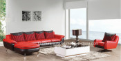 Modern Living Room Furniture Red Leather Sofa Set (SO49)