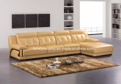 Modern Office Furniture Low Back Yellow Leather Sofa (B69)