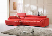Modern Red Real Wood Frame 2seat+2seat Leather Sofa (S009)