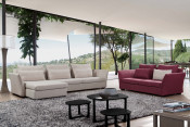 Modern Sectional Fabric Sofa with Armrest