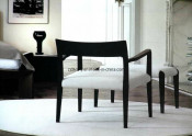 Modern Solid Wood & Fabric Seat Armchair (D-43)