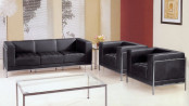 Modern Stainless Steel Leather Office Sofa (HC-7218)