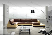 Modern Yellow and Brown Leather Sectional Sofa (JP-sf-250)