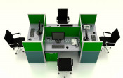 Modular Workstation with Partition Screen Office Furniture Design Idea (HF-YZ093)