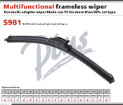 Multifunctional Wiper Blade with 8 Adapter