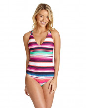 Neoprene High Cut V Neck One Piece Bathsuit Tankini