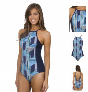 Neoprene Sublimation One Piece High Neck Tankini