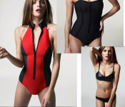 Neoprene Zip Front High Neck Sexy Halter Top One Piece