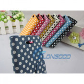 New Polka DOT Stand Leather Flip Case Cover for iPhone 5 5g