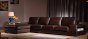 Newest Simple Design Leather Sofa with Chaise (N821)