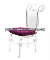 Novel Design Clear Plastic Dining Chair Without Armrest