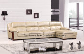 Office Furniture Low Back Cream White Leather Sofa (B75)