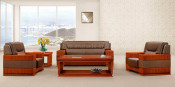 Office Genuine Leather Sofa Set Antique with Wood Frame (HY-S945)