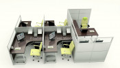 Open Office Workstation with Melamine Manager Desk (HF-YZ0103)