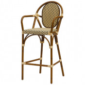 Outdoor Aluminum Bamboo Barstool with Woven Seat & Back (BC-08019)