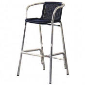 Outdoor Aluminum Black Wicker Garden Barstool (AB-06010)