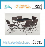 Outdoor Furniture Garden Furniture Foldable Rattan Dining Table Chair (FD-035I)