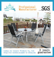 Outdoor Furniture Garden Furniture Textilene Chair Table Dining Set (ICE-047)