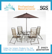 Outdoor Furniture Garden Furniture Textilene Chair Table Dining Set (Ice-044)