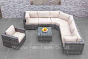 Outdoor Furniture Garden Wicker Patio Rattan Sofa Set (PAS-1630)