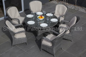 Outdoor Garden Patio Furniture Rattan Wicker Dining Table and Chair (PAD-1610)