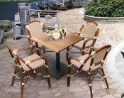Outdoor Patio Aluminum Rattan Cafe Chair and Table
