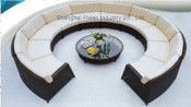 Outdoor Patio Wicker Furniture Garden Rattan Round Sofa Set (PAS-099.1)